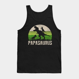 Grandpa Shirts Papasaurus Dinosaur 2 Kids Fathers Day Tank Top